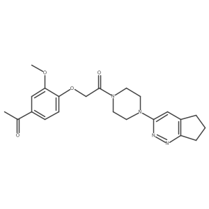 2-(4-acetyl-2-methoxyphenoxy)-1-(4-(6,7-dihydro-5H-cyclopenta[c]pyridazin-3-yl)piperazin-1-yl)ethanone Structure