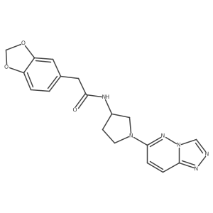 N-(1-([1,2,4]triazolo[4,3-b]pyridazin-6-yl)pyrrolidin-3-yl)-2-(benzo[d][1,3]dioxol-5-yl)acetamide结构式