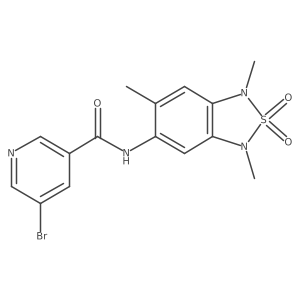 5-bromo-N-(1,3,6-trimethyl-2,2-dioxido-1,3-dihydrobenzo[c][1,2,5]thiadiazol-5-yl)nicotinamide结构式