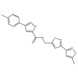 4-(4-fluorophenyl)-N-((3-(5-methylisoxazol-3-yl)-1,2,4-oxadiazol-5-yl)methyl)-1H-pyrrole-2-carboxamide Structure