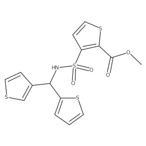 methyl 3-(N-(thiophen-2-yl(thiophen-3-yl)methyl)sulfamoyl)thiophene-2-carboxylate Structure