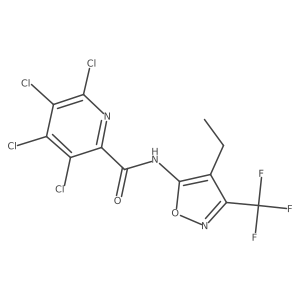 3,4,5,6-tetrachloro-N-[4-ethyl-3-(trifluoromethyl)-1,2-oxazol-5-yl]pyridine-2-carboxamide结构式