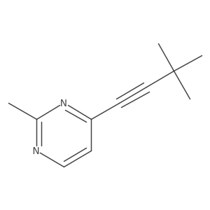4-(3,3-Dimethylbut-1-yn-1-yl)-2-methylpyrimidine Structure