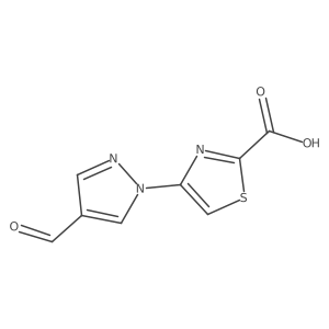 4-(4-formyl-1H-pyrazol-1-yl)-1,3-thiazole-2-carboxylic acid Structure