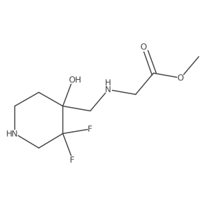 Methyl 2-{[(3,3-difluoro-4-hydroxypiperidin-4-yl)methyl]amino}acetate结构式
