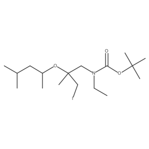 tert-butyl N-ethyl-N-{3-iodo-2-methyl-2-[(4-methylpentan-2-yl)oxy]propyl}carbamate结构式