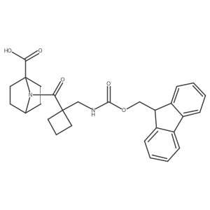 7-{1-[({[(9H-fluoren-9-yl)methoxy]carbonyl}amino)methyl]cyclobutanecarbonyl}-7-azabicyclo[2.2.1]heptane-1-carboxylic acid Structure