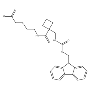 2-{[2-({1-[({[(9H-fluoren-9-yl)methoxy]carbonyl}amino)methyl]cyclobutyl}formamido)ethyl]sulfanyl}acetic acid Structure
