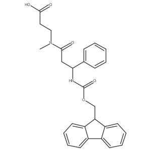 3-[3-({[(9H-fluoren-9-yl)methoxy]carbonyl}amino)-N-methyl-3-phenylpropanamido]propanoic acid结构式