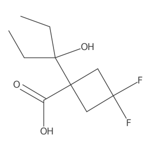 3,3-Difluoro-1-(3-hydroxypentan-3-yl)cyclobutane-1-carboxylic acid结构式