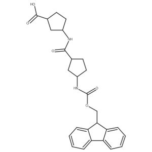 rac-(1R,3S)-3-[3-({[(9H-fluoren-9-yl)methoxy]carbonyl}amino)cyclopentaneamido]cyclopentane-1-carboxylic acid结构式