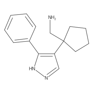 [1-(3-phenyl-1H-pyrazol-4-yl)cyclopentyl]methanamine结构式