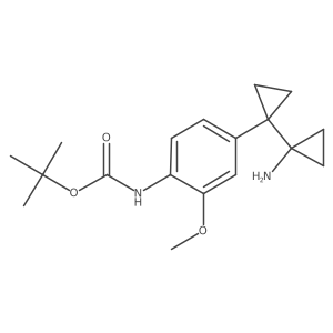 tert-butyl N-{4-[1-(1-aminocyclopropyl)cyclopropyl]-2-methoxyphenyl}carbamate结构式