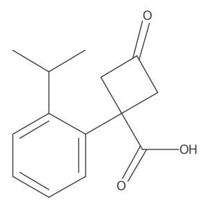 3-Oxo-1-[2-(propan-2-yl)phenyl]cyclobutane-1-carboxylic acid结构式