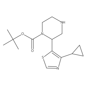 Tert-butyl 2-(4-cyclopropyl-1,3-thiazol-5-yl)piperazine-1-carboxylate Structure