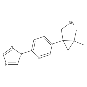 {2,2-dimethyl-1-[6-(1H-1,2,4-triazol-1-yl)pyridin-3-yl]cyclopropyl}methanamine结构式