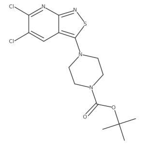 Tert-butyl 4-(5,6-dichloroisothiazolo[3,4-b]pyridin-3-yl)piperazine-1-carboxylate结构式