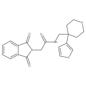 2-(1,3-dioxoisoindolin-2-yl)-N-((4-(thiophen-3-yl)tetrahydro-2H-pyran-4-yl)methyl)acetamide结构式