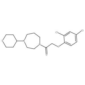 2-(2,4-Dichlorophenoxy)-1-[4-(thian-4-yl)-1,4-diazepan-1-yl]ethan-1-one结构式