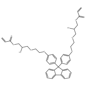(((((9H-Fluorene-9,9-diyl)bis(4,1-phenylene))bis(oxy))bis(ethane-2,1-diyl))bis(oxy))bis(2-hydroxypropane-3,1-diyl) diacrylate结构式