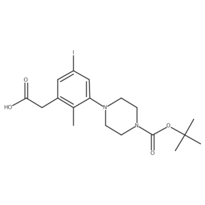 2-(3-{4-[(Tert-butoxy)carbonyl]piperazin-1-yl}-5-iodo-2-methylphenyl)acetic acid结构式
