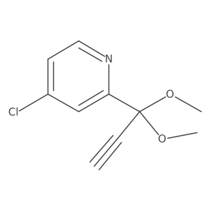 4-Chloro-2-(1,1-dimethoxy-2-propyn-1-yl)pyridine结构式