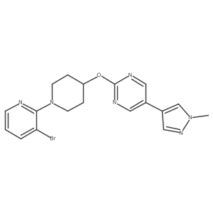 2-{[1-(3-bromopyridin-2-yl)piperidin-4-yl]oxy}-5-(1-methyl-1H-pyrazol-4-yl)pyrimidine结构式