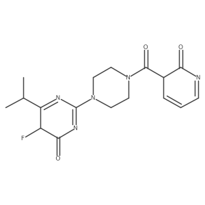 5-fluoro-2-[4-(2-oxo-3H-pyridine-3-carbonyl)piperazin-1-yl]-6-propan-2-yl-5H-pyrimidin-4-one Structure