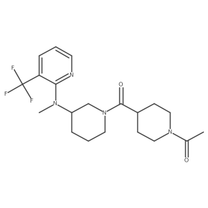1-[4-(3-{Methyl[3-(trifluoromethyl)pyridin-2-yl]amino}piperidine-1-carbonyl)piperidin-1-yl]ethan-1-one结构式
