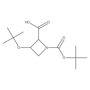 (2R,3R)-3-(tert-butoxy)-1-[(tert-butoxy)carbonyl]azetidine-2-carboxylic acid结构式