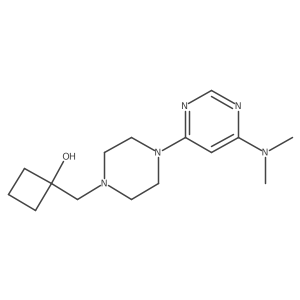 1-({4-[6-(Dimethylamino)pyrimidin-4-yl]piperazin-1-yl}methyl)cyclobutan-1-ol Structure
