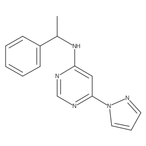 N-(1-phenylethyl)-6-(1H-pyrazol-1-yl)pyrimidin-4-amine Structure