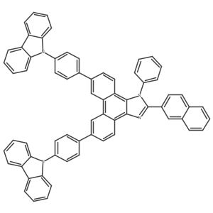 6,9-Bis(4-(9H-carbazol-9-yl)phenyl)-2-(naphthalen-2-yl)-1-phenyl-1H-phenanthro[9,10-d]imidazole结构式