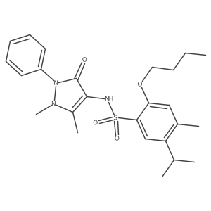 2-butoxy-N-(1,5-dimethyl-3-oxo-2-phenyl-2,3-dihydro-1H-pyrazol-4-yl)-4-methyl-5-(propan-2-yl)benzene-1-sulfonamide Structure