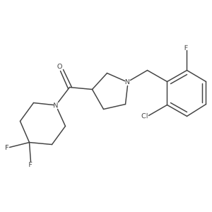 1-{1-[(2-Chloro-6-fluorophenyl)methyl]pyrrolidine-3-carbonyl}-4,4-difluoropiperidine Structure