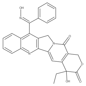 (4S)-4-Ethyl-4-hydroxy-11-[(E)-(hydroxyimino)phenylmethyl]-1H-pyrano[3a(2),4a(2):6,7]indolizino[1,2-b]quinoline-3,14(4H,12H)-dione Structure