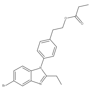 4-(5-bromo-2-ethyl-1H-benzo[d]imidazol-1-yl)phenethyl propionate Structure