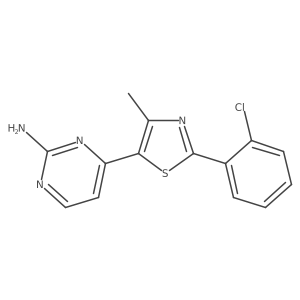 4-[2-(2-Chlorophenyl)-4-methyl-1,3-thiazol-5-yl]pyrimidin-2-amine结构式