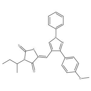 (5Z)-3-Sec-butyl-5-{[3-(4-methoxyphenyl)-1-phenyl-1H-pyrazol-4-YL]methylene}-2-thioxo-1,3-thiazolidin-4-one结构式