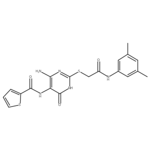 N-(4-amino-2-((2-((3,5-dimethylphenyl)amino)-2-oxoethyl)thio)-6-oxo-1,6-dihydropyrimidin-5-yl)thiophene-2-carboxamide Structure