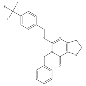 3-benzyl-2-((4-(trifluoromethyl)benzyl)thio)-6,7-dihydrothieno[3,2-d]pyrimidin-4(3H)-one Structure