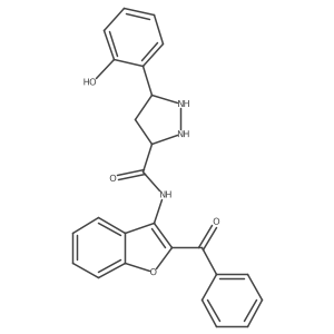 N-(2-benzoyl-1-benzofuran-3-yl)-5-(2-hydroxyphenyl)pyrazolidine-3-carboxamide结构式