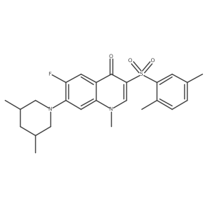3-((2,5-dimethylphenyl)sulfonyl)-7-(3,5-dimethylpiperidin-1-yl)-6-fluoro-1-methylquinolin-4(1H)-one Structure