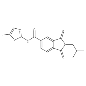 2-(2-methylpropyl)-N-(5-methyl-1,3-thiazol-2-yl)-1,3-dioxo-2,3-dihydro-1H-isoindole-5-carboxamide结构式