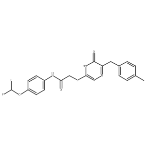 N-(4-(difluoromethoxy)phenyl)-2-((6-(4-methylbenzyl)-5-oxo-4,5-dihydro-1,2,4-triazin-3-yl)thio)acetamide Structure