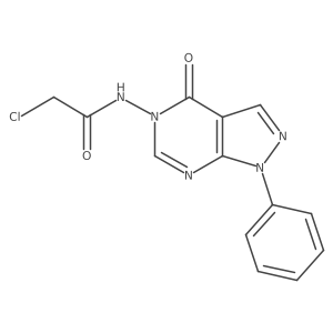 2-chloro-N-(4-oxo-1-phenyl-1H-pyrazolo[3,4-d]pyrimidin-5(4H)-yl)acetamide结构式
