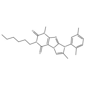 8-(2,5-dimethylphenyl)-3-hexyl-1,7-dimethyl-1H-imidazo[2,1-f]purine-2,4(3H,8H)-dione结构式