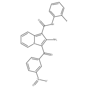 2-amino-N-(2-fluorophenyl)-3-(3-nitrobenzoyl)indolizine-1-carboxamide结构式