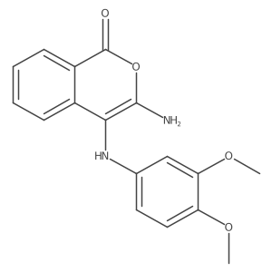 3-Amino-4-[(3,4-dimethoxyphenyl)amino]-1H-2-benzopyran-1-one Structure