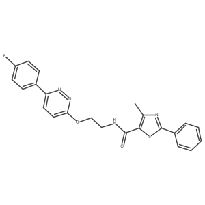 N-(2-((6-(4-fluorophenyl)pyridazin-3-yl)oxy)ethyl)-4-methyl-2-phenylthiazole-5-carboxamide结构式